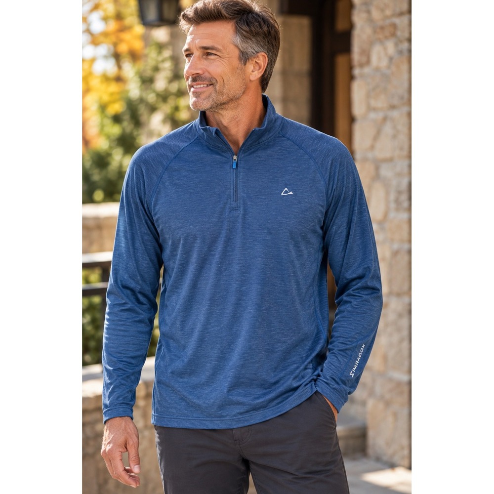 Paradox Merino Wool Blend DriRelease Quarter Zip Blue Men's XL